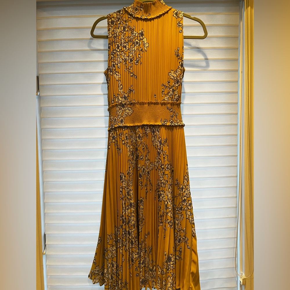 Yellow floral midi